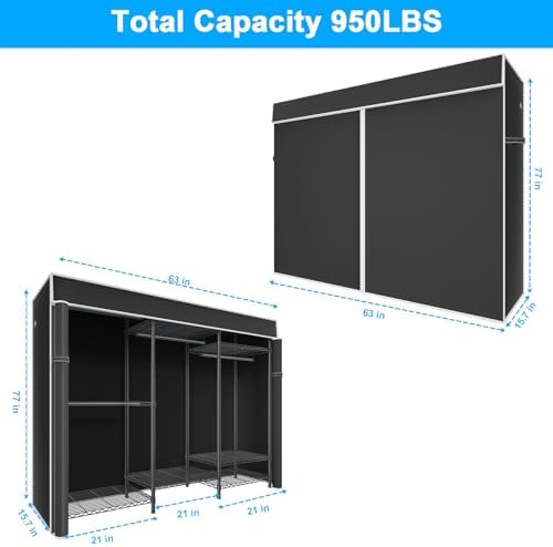 Ulif E13C Heavy Duty Closet Organizer System,Freestanding Clothing Racks for ...