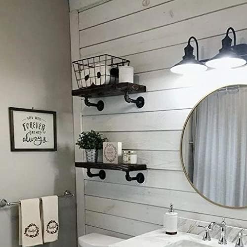 Janyang Industrial Pipe Shelf Brackets for 8 10 12 14 inches Board, Iron L Pi...