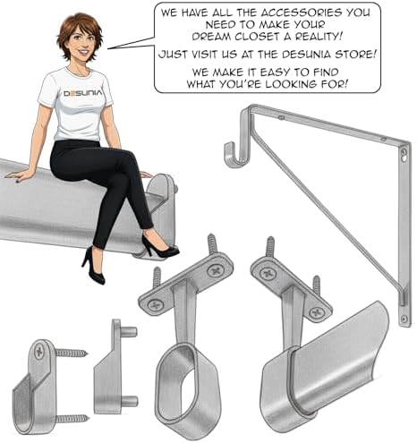 CUSTOM CUT - Oval Closet Rod | Up to 48" | Rear Pin Wall Brackets | Poli...