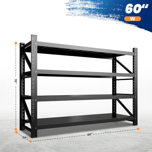 MIIIKO 60" W Storage Shelves,5000LBS Metal Garage Storage Shelving,Heavy...