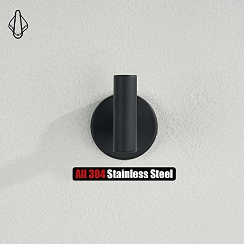 JQK Black Bathroom Towel Hook, Coat Robe Clothes Hook for Bathroom Kitchen Ga...
