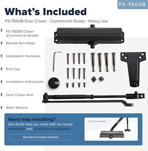Commercial Door Closer – Heavy Duty Grade 1 Automatic Door Closer for Commerc...
