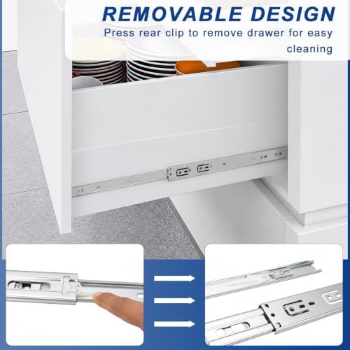 12 inch Soft Close Drawer Slides 6 Pairs (12 Pcs) Heavy Duty Cabinet Side Mou...