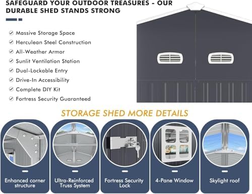 Military-Grade 13x20 FT Metal Garage Large Outdoor Storage Building Kits