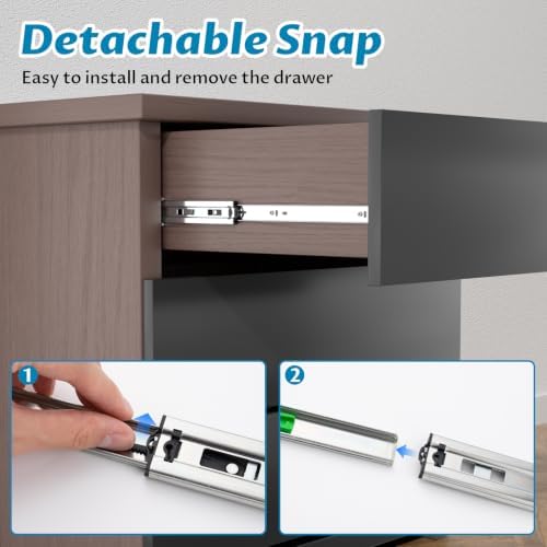 Onemake 18 Inch Soft Close Side Mount Drawer Slides Full Extension, 5 Pair
