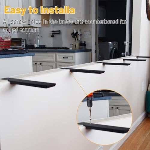 Hidden Granite Countertop Support Brackets 4 Pack 12" L x 2.5" W,3/...
