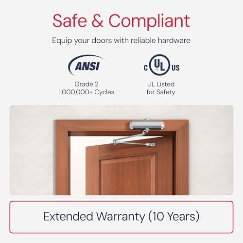 Door Closer for Interior and Light Commercial Door Use Power Size #3 Cast Alu...