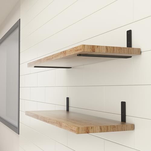 NEODROP 12-Pack 12 Inch Heavy Duty Shelf Brackets, Premium Floating L Bracket...