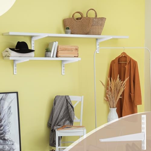 CroBlissful 20 Pcs Adjustable Shelf Brackets for Double Track System Closet O...