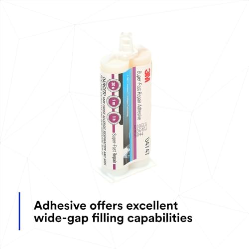 3M Super-Fast Repair Adhesive, 04747, 1.6 fl oz Cartridge, Tranlucent Color