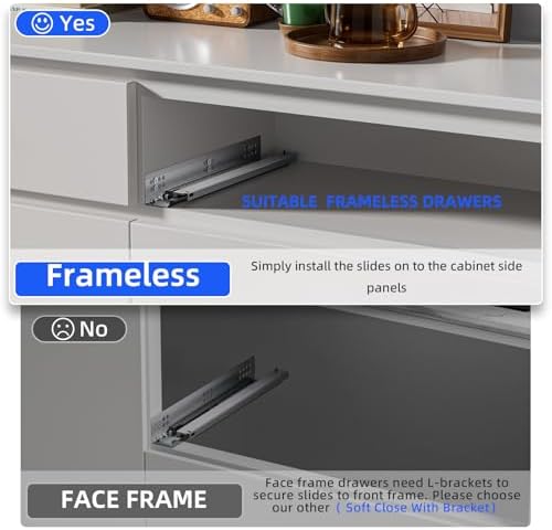 14 Inch Soft Close Undermount Drawer Slides for Frameless Cabinets