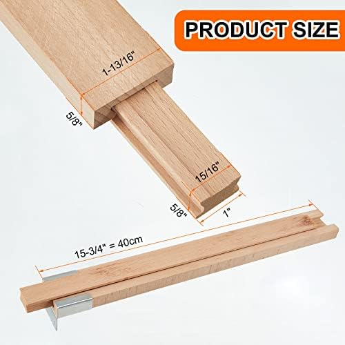 Maitys 8 Pcs Wood Drawer Slides, 15-3/4 Inches Bottom Mount Center Guide