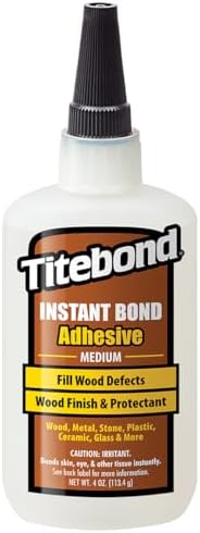 Titebond Instant Bond Medium CA Super Glue – Ethyl Cyanoacrylate Adhesive Fil...