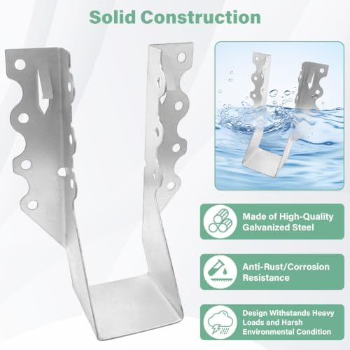 2x6 Joist Hangers 25PCS 18Gauge Rafter Bracket Double Shear Hanger