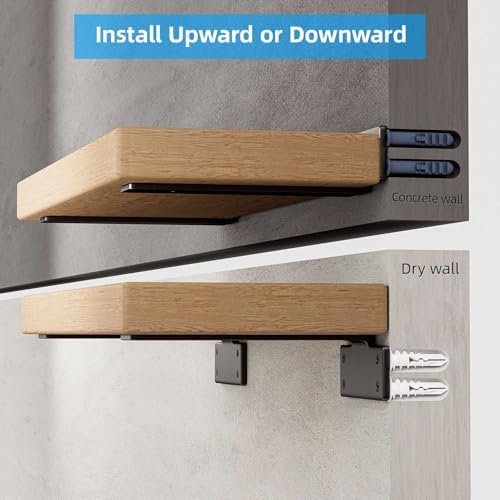 Shelf Brackets Floating Shlef Brackets 12-Inch 6-Packs, 1/5-Inch Thick Heavy ...