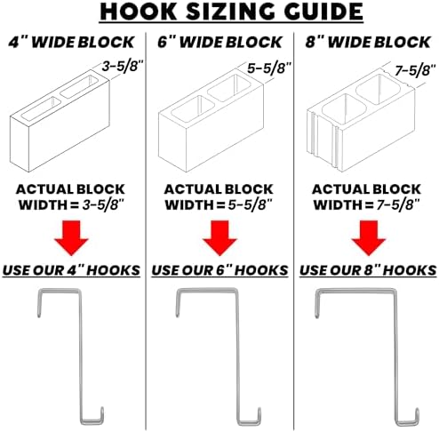 Over The Wall Heavy Duty Concrete Cinder Cement Block Wall Outdoor No Drill F...