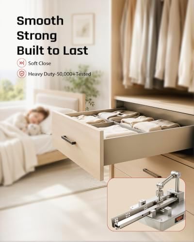 21 Inch Undermount Drawer Slides Soft Close 1 Pair, Bottom Mount Drawer Slide...