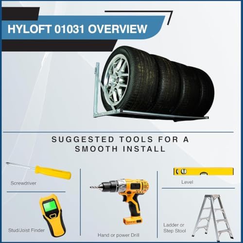 HyLoft Wall-Mounted Folding Tire Storage Loft Rack
