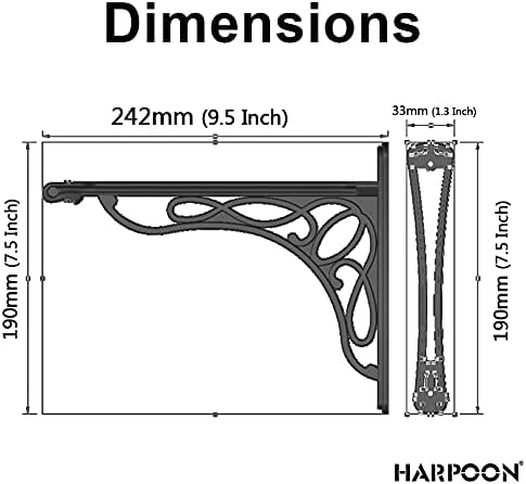 Wall Shelf Bracket, Heavy Duty and Hardware Included, 2 Pack, Brushed Gold Fi...