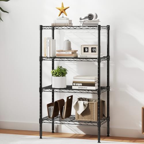 DUMOS 4-Tier Metal Storage Shelves, Shelving Unit, Storage Rack, 23.3" W