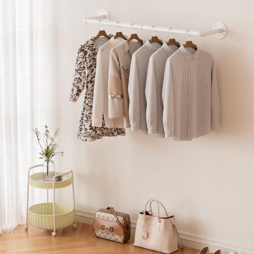 ERYTLLY Industrial Pipe Wall Mounted Clothes Rack,38 Inches Heavy Duty Detach...