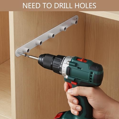 Closet Shelf & Rod Expandable, Wall Mounted Easy Install Closet Organizer