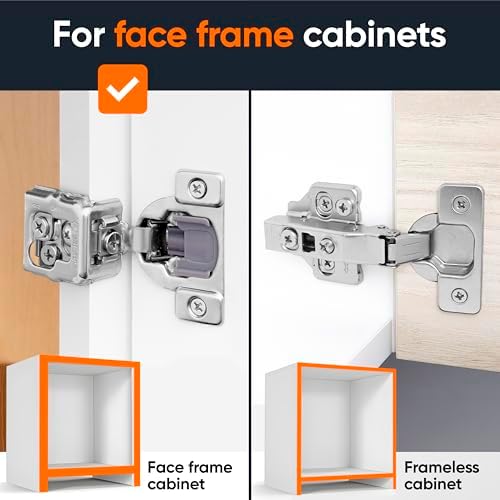 Decobasics 10 Pack Soft Close Cabinet Hinges – 1" Overlay for Kitchen Ca...