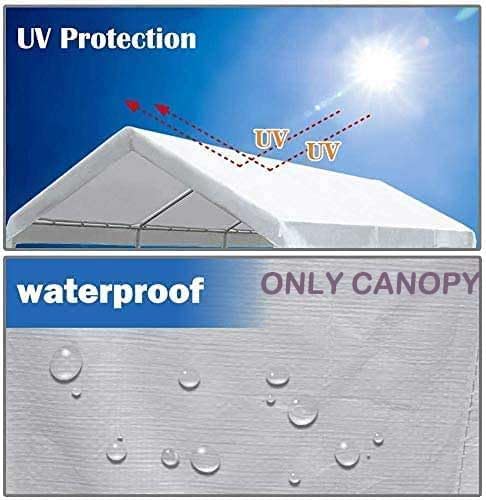 10'x20' Upgraded Carport Replacement Top Canopy Cover