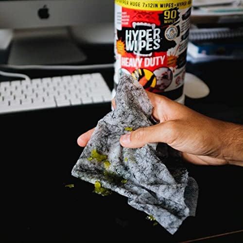 Hyper Wipes, 6 Pack Heavy Duty Hand & Tool Cleaning Wipes, Degreasing, All