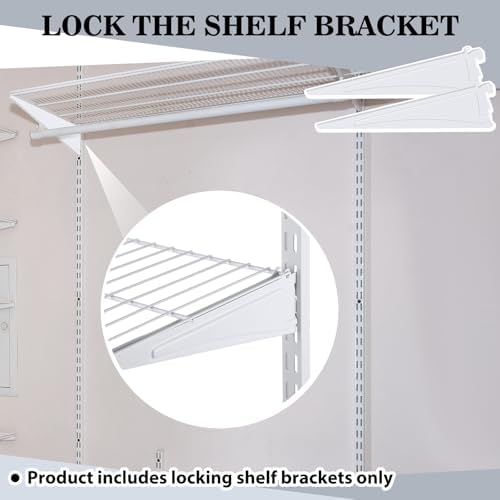 Wonderjune 6 Pcs Adjustable Locking Shelf Bracket 16 Inch Shelf Brackets Heav...