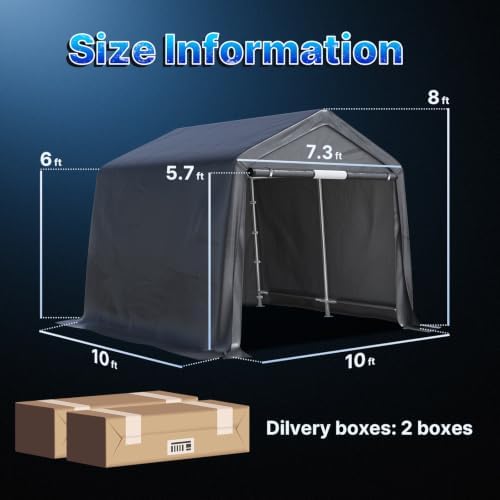ADVANCE OUTDOOR 10x10 ft Heavy Duty Outdoor Patio Portable Canopy Storage She...