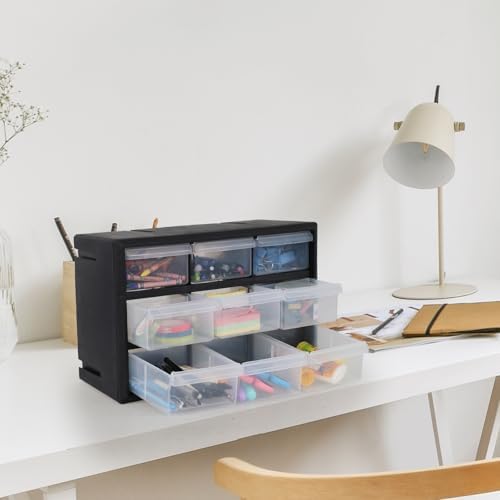 Sadstory 9-Drawer Plastic Drawer Storage Cabinet for Garage Organization