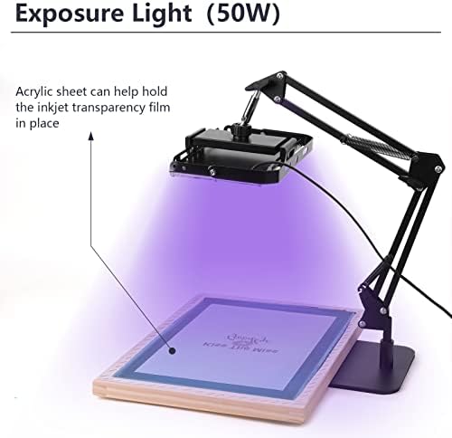 Caydo 54 Pieces Screen Printing Kit with 50W LED UV Light