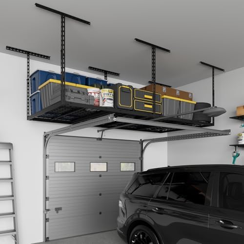 4X8FT Overhead Garage Storage Rack 750LBS Capacity, 26"-40" Height ...
