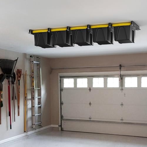 TORACK Garage 16" Studs Ceiling Bin Storage Rack, Overhead Tote Storage ...