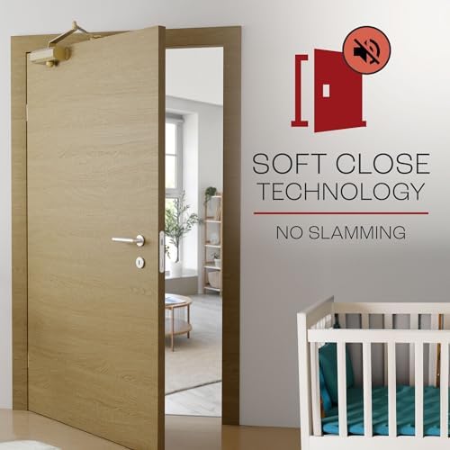PrimeWare DC-300 Adjustable Automatic Door Closers for Home | Soft Close, No ...