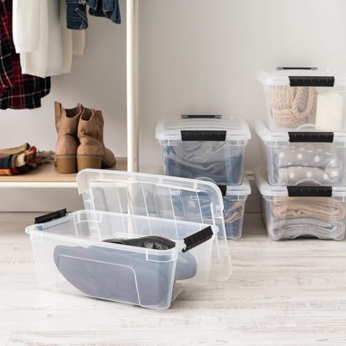 IRIS USA 6-Pack 13 Quart Storage Bins with Lids, Clear