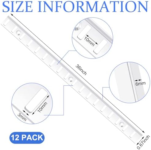 Yaocom 12 Pcs 36 Inch Shelf Pilaster Mortise Mount Pilaster Strip, White