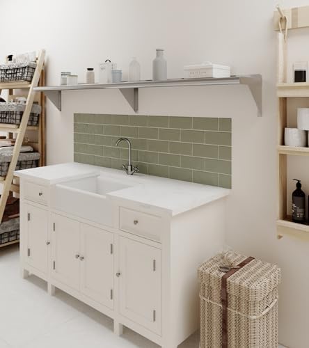 AmGood 10 in. x 72 in. (6 ft) Stainless Steel Wall Shelf with Backsplash - 18...