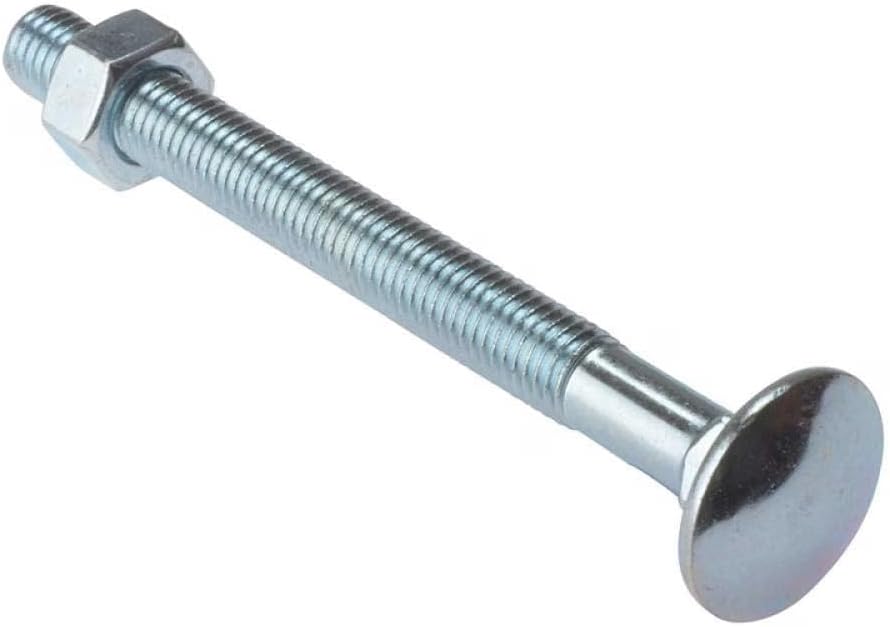 Forgefix CB10180M Carriage Bolt and Nut - Zinc Plated