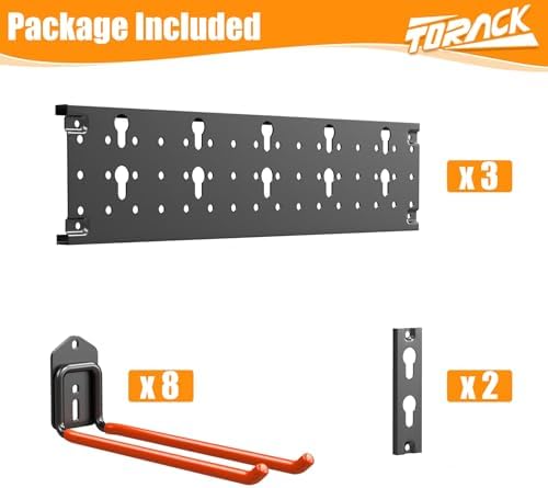 TORACK Garden Tool Organizer Wall Mounted, Folding Chair Storage Rack