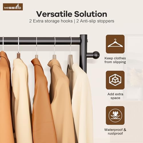 MISSLO Clothes Racks for Hanging Clothes 25mm Metal Clothing Rack with Shelve...