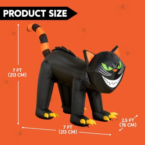 Joiedomi 7 ft Halloween Inflatables Outdoor Decoration, Blow Up Black Cat Inf...