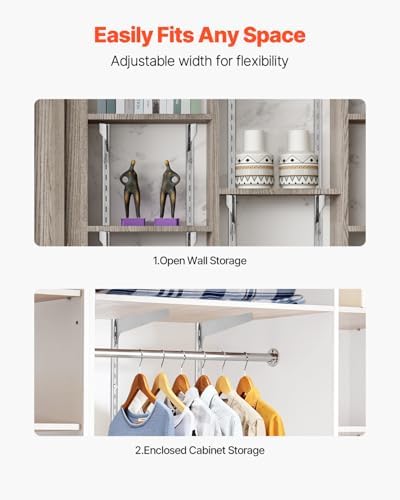 VEVOR Shelf Pilaster, 39-inch 10 Pack, Upright Wall Shelving System, Heavy Du...