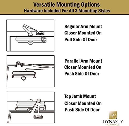 Dynasty 3000 Series Door Closer, Sprayed Aluminum, Spring 3