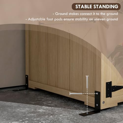 Outsunny Wooden Garden Shed with Waterproof Asphalt Roof, Shelves, Natural