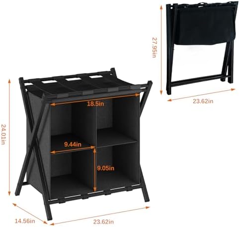 aboxoo Luggage Rack with storage, Guest Room Folding Suitcase Stands, Holds u...