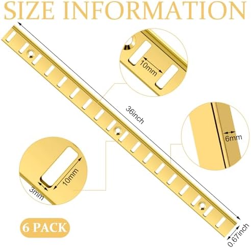 Yaocom 6 Pcs 36 Inch Shelf Pilaster Metal Mortise Mount Pilaster Strip Adjust...