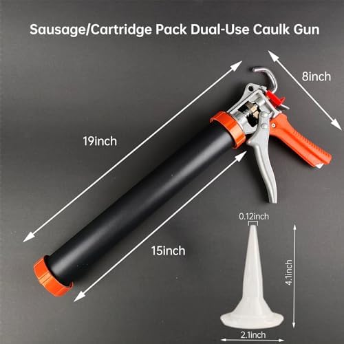 Sausage Caulking Gun,Dual‑Purpose for 20oz Sausage &10oz Cartridge(2 Pack)