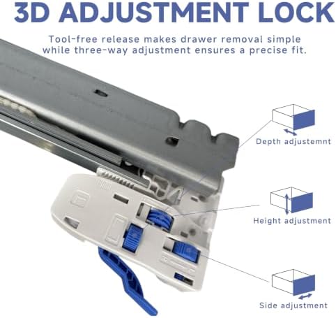 6 Pair 16 Inch (400mm) Undermount Soft Close Drawer Slides